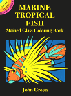 Marine Tropical Fish Stained Glass Coloring Book